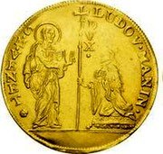Italy 8 Zecchino Lodovico Manin ND KM# 759 LUDOV MANIN S M VENET DVX coin obverse Italy 8 Zecchino Lodovico Manin ND KM# 759 LUDOV MANIN S M VENET DVX coin obverse