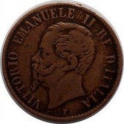 Italy Centesimo Vittorio Emanuele II 1867 T KM# 1.3 VITTORIO EMANUELE II RE D'ITALIA F coin obverse