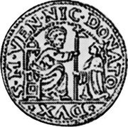 Italy Ducato Nicolo Dona 1618 KM# 85 S M VEN NIC DONATO coin obverse Italy Ducato Nicolo Dona 1618 KM# 85 S M VEN NIC DONATO coin obverse
