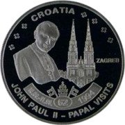 Niue Half Dollar (Pope John Paul II in Croatia) CROATIA ZAGREB 10.09./11.09. (65) 1994 JOHN PAUL II - PAPAL VISITS coin reverse Niue Half Dollar (Pope John Paul II in Croatia) CROATIA ZAGREB 10.09./11.09. (65) 1994 JOHN PAUL II - PAPAL VISITS coin reverse