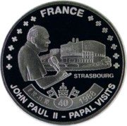 Niue Half Dollar (Pope John Paul II in France) FRANCE 8.10./11.10 (40) 1988 JOHN PAUL II - PAPAL VISITS coin reverse Niue Half Dollar (Pope John Paul II in France) FRANCE 8.10./11.10 (40) 1988 JOHN PAUL II - PAPAL VISITS coin reverse
