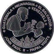 Niue Half Dollar (Pope John Paul II in Guatemala, Nicaragua, El Salvador & Venezuela) GUATEMALA NICARAGUA EL SALVADOR VENEZUELA 5.02./12.02. (69) 1996 JOHN PAUL II - PAPAL VISITS coin reverse Niue Half Dollar (Pope John Paul II in Guatemala, Nicaragua, El Salvador & Venezuela) GUATEMALA NICARAGUA EL SALVADOR VENEZUELA 5.02./12.02. (69) 1996 JOHN PAUL II - PAPAL VISITS coin reverse