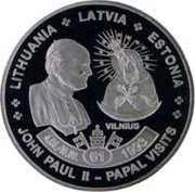 Niue Half Dollar (Pope John Paul II in Lithuania, Latvia, Estonia) LITHUANIA LATVIA ESTONIA 4.09./10.09. (61) 1993 JOHN PAUL II - PAPAL VISITS coin reverse Niue Half Dollar (Pope John Paul II in Lithuania, Latvia, Estonia) LITHUANIA LATVIA ESTONIA 4.09./10.09. (61) 1993 JOHN PAUL II - PAPAL VISITS coin reverse