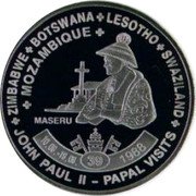 Niue Half Dollar Pope John Paul II in Zimbabwe, Botswana, Lesotho, Swaziland, Mozambique 2007 Proof ZIMBABWE BOTSWANA LESOTHO SWAZILAND MOZAMBIQUE MASERU 10.09./19.09. (39) 1988 JOHN PAUL II - PAPAL VISITS coin reverse Niue Half Dollar Pope John Paul II in Zimbabwe, Botswana, Lesotho, Swaziland, Mozambique 2007 Proof ZIMBABWE BOTSWANA LESOTHO SWAZILAND MOZAMBIQUE MASERU 10.09./19.09. (39) 1988 JOHN PAUL II - PAPAL VISITS coin reverse