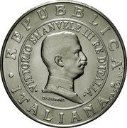 Italy Lira Coin of 1915 1999 R KM# 205 REPUBBLICA ITALIANA CASSOL INC. VITTORIO EMANUELE III RE D'ITALIA D.CALANDRA coin obverse Italy Lira Coin of 1915 1999 R KM# 205 REPUBBLICA ITALIANA CASSOL INC. VITTORIO EMANUELE III RE D'ITALIA D.CALANDRA coin obverse