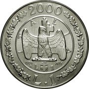Italy Lira Coin of 1936 2000 R KM# 207 2000 L 1 ITALIA 1936 XIV R L. 1 coin reverse Italy Lira Coin of 1936 2000 R KM# 207 2000 L 1 ITALIA 1936 XIV R L. 1 coin reverse