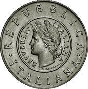 Italy 1 Lira Coin of 1946 2001 R KM# 219 REPUBBLICA ITALIANA CASSOL INC REPVBBLICA ITALIANA ROMAGNOLI P.G. INC. coin obverse Italy 1 Lira Coin of 1946 2001 R KM# 219 REPUBBLICA ITALIANA CASSOL INC REPVBBLICA ITALIANA ROMAGNOLI P.G. INC. coin obverse