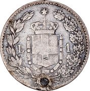 Italy Lira Umberto I 1899 R KM# 24.1 L 1 R coin reverse Italy Lira Umberto I 1899 R KM# 24.1 L 1 R coin reverse