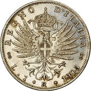 Italy Lira Vittorio Emanuele III. Aquila Sabauda 1905 R KM# 32 REGNO D'ITALIA L.1 R 1901 coin reverse Italy Lira Vittorio Emanuele III. Aquila Sabauda 1905 R KM# 32 REGNO D'ITALIA L.1 R 1901 coin reverse