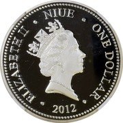Niue One Dollar (Boba Fett) ELIZABETH II NIUE ONE DOLLAR RDM 2012 coin obverse Niue One Dollar (Boba Fett) ELIZABETH II NIUE ONE DOLLAR RDM 2012 coin obverse