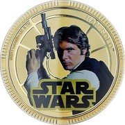Niue One Dollar (Han Solo) ©2011 LUCASFILM LTD. & TM HAN SOLO TM STAR WARS TM coin reverse Niue One Dollar (Han Solo) ©2011 LUCASFILM LTD. & TM HAN SOLO TM STAR WARS TM coin reverse