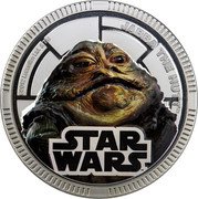 Niue One Dollar (Jabba the Hutt) KM# 731 ©2012 LUCASFILM LTD. & TM JABBA THE HUTT TM STAR WARS TM coin reverse Niue One Dollar (Jabba the Hutt) KM# 731 ©2012 LUCASFILM LTD. & TM JABBA THE HUTT TM STAR WARS TM coin reverse