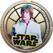 Niue One Dollar (Luke Skywalker) ©2011 LUCASFILM LTD. & TM LUKE SKYWALKER TM STAR WARS TM coin reverse Niue One Dollar (Luke Skywalker) ©2011 LUCASFILM LTD. & TM LUKE SKYWALKER TM STAR WARS TM coin reverse