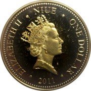 Niue One Dollar (Obi-Wan Kenobi) ELIZABETH II NIUE ONE DOLLAR RDM 2011 coin obverse Niue One Dollar (Obi-Wan Kenobi) ELIZABETH II NIUE ONE DOLLAR RDM 2011 coin obverse