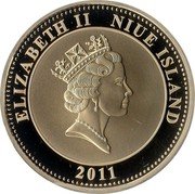 Niue One Dollar Princess Diana Wedding 2011  Proof ELIZABETH II NIUE ISLAND 2011 coin obverse Niue One Dollar Princess Diana Wedding 2011  Proof ELIZABETH II NIUE ISLAND 2011 coin obverse