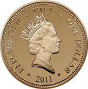 Niue One Dollar (R2-D2) ELIZABETH II NIUE ONE DOLLAR RDM 2011 coin obverse Niue One Dollar (R2-D2) ELIZABETH II NIUE ONE DOLLAR RDM 2011 coin obverse