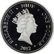 Niue One Dollar Stormtrooper 2012  KM# 730a ELIZABETH II NIUE ONE DOLLAR RDM 2012 coin obverse Niue One Dollar Stormtrooper 2012  KM# 730a ELIZABETH II NIUE ONE DOLLAR RDM 2012 coin obverse