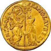 Italy Zecchino Francesco Loredan ND KM# 619 FRANC LAVRED S M VENET DVX coin obverse Italy Zecchino Francesco Loredan ND KM# 619 FRANC LAVRED S M VENET DVX coin obverse