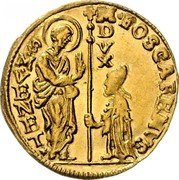 Italy Zecchino Marco Foscarini ND KM# 649 M FOSCARENVS S M VENET coin obverse Italy Zecchino Marco Foscarini ND KM# 649 M FOSCARENVS S M VENET coin obverse