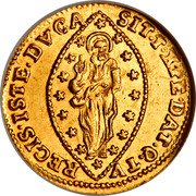 Italy Zecchino Alvise Mocenigo IV ND KM# 671 SIT T XPE DAT Q TV REGIS ISTE DVCA coin reverse Italy Zecchino Alvise Mocenigo IV ND KM# 671 SIT T XPE DAT Q TV REGIS ISTE DVCA coin reverse