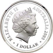 Australia 1 Dollar 50th Anniversary of Coronation 2003 KM# 823 ELIZABETH II AUSTRALIA 2003 1 DOLLAR IRB coin obverse Australia 1 Dollar 50th Anniversary of Coronation 2003 KM# 823 ELIZABETH II AUSTRALIA 2003 1 DOLLAR IRB coin obverse