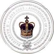 Australia 1 Dollar 50th Anniversary of Coronation 2003 KM# 823 ELIZABETH II ~ 1953-2003 ~ ANNIVERSARY OF CORONATION coin reverse Australia 1 Dollar 50th Anniversary of Coronation 2003 KM# 823 ELIZABETH II ~ 1953-2003 ~ ANNIVERSARY OF CORONATION coin reverse
