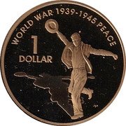 Australia 1 Dollar (60th Anniversary of World War II) KM# 747 WORLD WAR 1939-1945 PEACE 1 DOLLAR coin reverse Australia 1 Dollar (60th Anniversary of World War II) KM# 747 WORLD WAR 1939-1945 PEACE 1 DOLLAR coin reverse