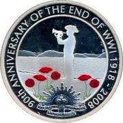 Australia 1 Dollar 90th Anniversary - End of WWI 2008 KM# 1179 90TH ANNIVERSARY OF THE END OF WWI 1918-2008 AUSTRALIAN COMMONWEALTH MILITARY FORCES P coin reverse Australia 1 Dollar 90th Anniversary - End of WWI 2008 KM# 1179 90TH ANNIVERSARY OF THE END OF WWI 1918-2008 AUSTRALIAN COMMONWEALTH MILITARY FORCES P coin reverse