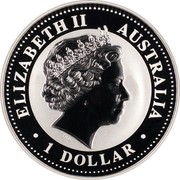 Australia 1 Dollar Australai-Japan Year of Exchange 2006 KM# 838 ELIZABETH II AUSTRALIA 1 DOLLAR IRB coin obverse Australia 1 Dollar Australai-Japan Year of Exchange 2006 KM# 838 ELIZABETH II AUSTRALIA 1 DOLLAR IRB coin obverse