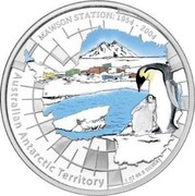 Australia 1 Dollar Australian Antarctic Territory - Mawson Station 2004 KM# 737 AUSTRALIAN ANTARCTIC TERRITORY MAWSON STATION: 1954-2004 1 OZ 99.9 SILVER P coin reverse Australia 1 Dollar Australian Antarctic Territory - Mawson Station 2004 KM# 737 AUSTRALIAN ANTARCTIC TERRITORY MAWSON STATION: 1954-2004 1 OZ 99.9 SILVER P coin reverse