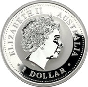 Australia 1 Dollar Australian Kookaburra 2002 KM# 691.2 ELIZABETH II AUSTRALIA 1 DOLLAR IRB coin obverse Australia 1 Dollar Australian Kookaburra 2002 KM# 691.2 ELIZABETH II AUSTRALIA 1 DOLLAR IRB coin obverse