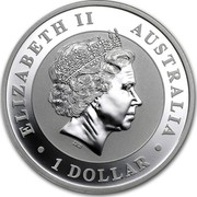 Australia 1 Dollar Australian Kookaburra 2013 Snake Privy KM# 1985 ELIZABETH II AUSTRALIA 1 DOLLAR IRB coin obverse Australia 1 Dollar Australian Kookaburra 2013 Snake Privy KM# 1985 ELIZABETH II AUSTRALIA 1 DOLLAR IRB coin obverse