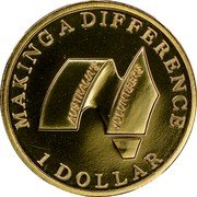Australia 1 Dollar Australian Volunteers 2003 KM# 690 MAKING A DIFFERENCE AUSTRALIA'S VOLUNTEERS 1 DOLLAR coin reverse Australia 1 Dollar Australian Volunteers 2003 KM# 690 MAKING A DIFFERENCE AUSTRALIA'S VOLUNTEERS 1 DOLLAR coin reverse