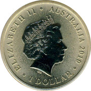 Australia 1 Dollar Burke & Willis 2010 KM# 1490 ELIZABETH II AUSTRALIA 2010 1 DOLLAR IRB coin obverse Australia 1 Dollar Burke & Willis 2010 KM# 1490 ELIZABETH II AUSTRALIA 2010 1 DOLLAR IRB coin obverse