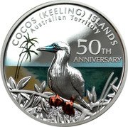 Australia 1 Dollar Coco-Keeling islands 50th anniversary 2005 P Proof KM# 1015 COCOS (KEELING) ISLANDS AUSTRALIAN TERRITORY 50TH ANNIVERSARY coin reverse Australia 1 Dollar Coco-Keeling islands 50th anniversary 2005 P Proof KM# 1015 COCOS (KEELING) ISLANDS AUSTRALIAN TERRITORY 50TH ANNIVERSARY coin reverse