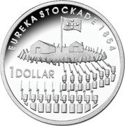 Australia 1 Dollar Eureka Stockade 2004 KM# 726a EUREKA STOCKADE 1854 1 DOLLAR coin reverse Australia 1 Dollar Eureka Stockade 2004 KM# 726a EUREKA STOCKADE 1854 1 DOLLAR coin reverse