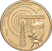 Australia 1 Dollar Fifty Years of Australian Television 2006 KM# 805 FIFTY YEARS OF AUSTRALIAN TELEVISION © 1 DOLLAR coin reverse Australia 1 Dollar Fifty Years of Australian Television 2006 KM# 805 FIFTY YEARS OF AUSTRALIAN TELEVISION © 1 DOLLAR coin reverse