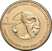 Australia 1 Dollar Fred Hollows 2010 KM# 1496 INSPIRATIONAL AUSTRALIANS HEALTH CARE FRED HOLLOWS 1929 - 1993 1 DOLLAR coin reverse Australia 1 Dollar Fred Hollows 2010 KM# 1496 INSPIRATIONAL AUSTRALIANS HEALTH CARE FRED HOLLOWS 1929 - 1993 1 DOLLAR coin reverse