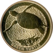 Australia 1 Dollar Green Turtle 2008 KM# 1176 GREEN TURTLE P DB coin reverse Australia 1 Dollar Green Turtle 2008 KM# 1176 GREEN TURTLE P DB coin reverse