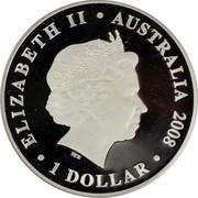 Australia 1 Dollar HMAS Sydney II 2008 KM# 1654 ELIZABETH II AUSTRALIA 2008 1 DOLLAR IRB coin obverse Australia 1 Dollar HMAS Sydney II 2008 KM# 1654 ELIZABETH II AUSTRALIA 2008 1 DOLLAR IRB coin obverse