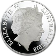 Australia 1 Dollar Kangaroo 2013 KM# 2030 ELIZABETH II AUSTRALIA 2013 IRB coin obverse Australia 1 Dollar Kangaroo 2013 KM# 2030 ELIZABETH II AUSTRALIA 2013 IRB coin obverse
