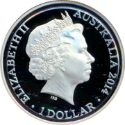 Australia 1 Dollar Kangaroo at Sunset 2014 KM# 2005 ELIZABETH II AUSTRALIA 2017 IRB coin obverse Australia 1 Dollar Kangaroo at Sunset 2014 KM# 2005 ELIZABETH II AUSTRALIA 2017 IRB coin obverse