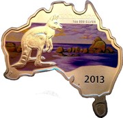 Australia 1 Dollar Kangaroo (Map Shaped) 2013 KM# 1929 KANGAROO 1 OZ 999 SILVER 2013 P IJ coin reverse Australia 1 Dollar Kangaroo (Map Shaped) 2013 KM# 1929 KANGAROO 1 OZ 999 SILVER 2013 P IJ coin reverse