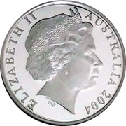 Australia 1 Dollar Kangaroos 2004 B Proof KM# 489a ELIZABETH II AUSTRALIA 2004 IRB coin obverse Australia 1 Dollar Kangaroos 2004 B Proof KM# 489a ELIZABETH II AUSTRALIA 2004 IRB coin obverse