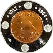 Australia 1 Dollar Last Australian Penny 2004 KM# 725 1911 1964 AUSTRALIA 1964 PENNY coin reverse Australia 1 Dollar Last Australian Penny 2004 KM# 725 1911 1964 AUSTRALIA 1964 PENNY coin reverse