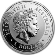 Australia 1 Dollar Lunar Horse (Gilded) 2002 KM# 580a ELIZABETH II AUSTRALIA 1 DOLLAR IRB coin obverse Australia 1 Dollar Lunar Horse (Gilded) 2002 KM# 580a ELIZABETH II AUSTRALIA 1 DOLLAR IRB coin obverse