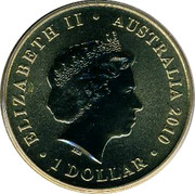 Australia 1 Dollar Praying mantis 2010 KM# 1447 ELIZABETH II AUSTRALIA 2010 1 DOLLAR IRB coin obverse Australia 1 Dollar Praying mantis 2010 KM# 1447 ELIZABETH II AUSTRALIA 2010 1 DOLLAR IRB coin obverse