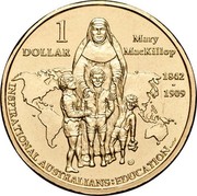 Australia 1 Dollar Saint Sister Mary Mackillop 2008 KM# 1063 1 DOLLAR MARY MACKILLOP 1842 - 1909 INTERNATIONAL AUSTALIANS:EDUCATION coin reverse Australia 1 Dollar Saint Sister Mary Mackillop 2008 KM# 1063 1 DOLLAR MARY MACKILLOP 1842 - 1909 INTERNATIONAL AUSTALIANS:EDUCATION coin reverse