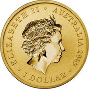 Australia 1 Dollar Swimming Australia Anniversary 2009 KM# 1358 ELIZABETH II AUSTRALIA 2009 1 DOLLAR IRB coin obverse Australia 1 Dollar Swimming Australia Anniversary 2009 KM# 1358 ELIZABETH II AUSTRALIA 2009 1 DOLLAR IRB coin obverse
