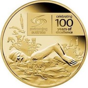 Australia 1 Dollar Swimming Australia Anniversary 2009 KM# 1358 CELEBRATING SWIMMING AUSTRALIA 100 YEAR OF EXCELLENCE P coin reverse